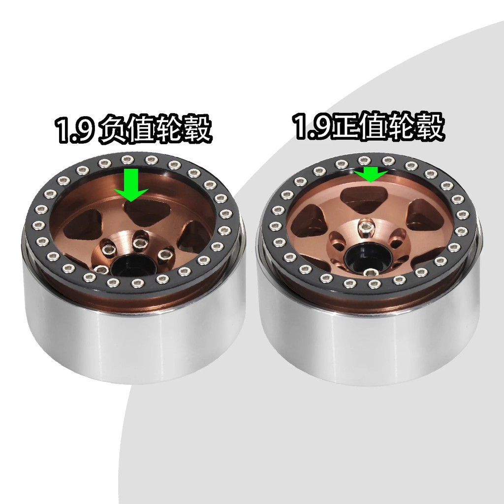4pcs 56 มม.1.9 "Beadlock ล้อ 12 มม.Hex Negative Offset -11 มม.สําหรับ 1/10 1/12 TRX4 TRX6 Axial SCX1