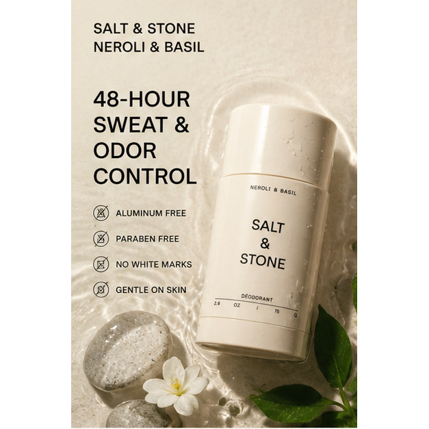 แท่งระงับกลิ่นกายธรรมชาติ Neroli & Basil 75g 48 ชั่วโมงเหงื่อกลิ่นควบคุม Niacinamide Prebiotic Antioxidant Spirulina Underarm Care ไม่มีคราบ