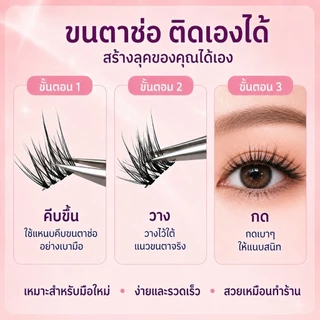 ขนตาปลอมกาวในตัว สไตล์สีรุ้ง 30/33 พวง แบบช่อ ไม่ต้องใช้กาวน้ำ เป็นธรรมชาติ มีหลายสไตล์ มือใหม่ใส่ได้ทุกวัน ทุกลุค