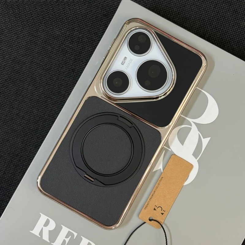 โลหะหมุนวงเล็บเคสโทรศัพท์สําหรับHUAWEI Pura 90 Pro max P80 P70 Pro/Ultra High end electroplated PC Hardฝาครอบป้องกันแม่เหล็กAnti drop shell