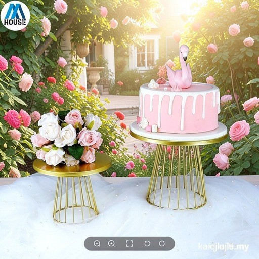 โลหะเค้กขาตั้งขนมหวานถาดเค้ก Macaron Cupcake สําหรับงานแต่งงานวันเกิด Baby Shower HGNV DUL8 CYKU UB9