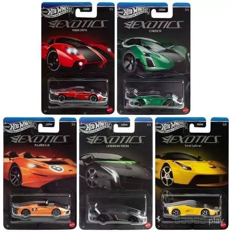 Hot Wheels Premium Exotics GDG44 “Exotic Envy” 5-Car Set | 1:64 Scale Die-Cast Super Cars | Ferrari,