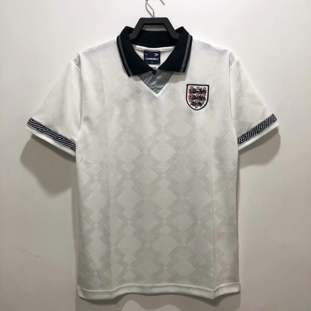 1990 England Home Jersey 8 ANDERSON 2 รองเท้ากีฬาย้อนยุค