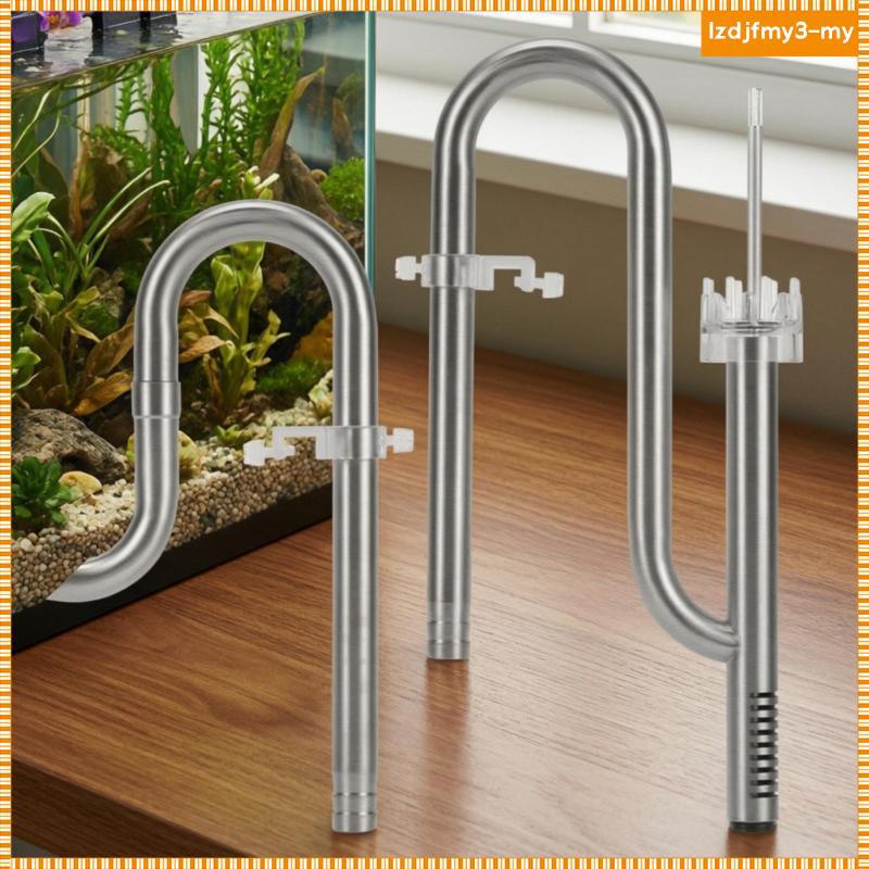 [LzdjfmyebMY] Aquarium Surface Skimmer Stainless Inflow Outflow Tubes with Adjustable Current and Oi