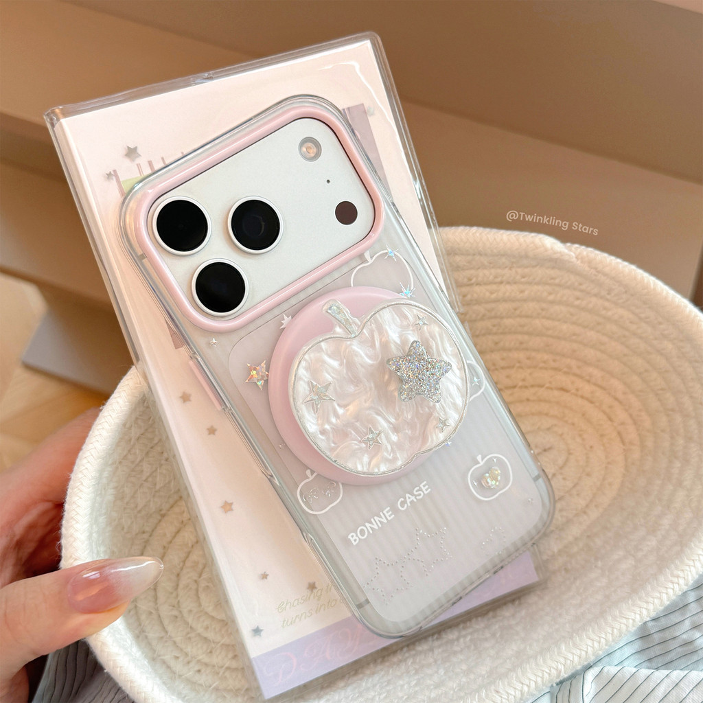 Gilt โปร่งใสเหมาะสําหรับ iphone16 Fritillary Apple 17pm เคสโทรศัพท์ 15 วงเล็บแม่เหล็กหมุนได้ 13 สดนุ่ม
