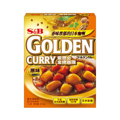 ญี่ปุ่นนําเข้า Esbi Gold Curry S & B Golden Curry แกงกะหรี่กึ่งสําเร็จรูปญี่ปุ่น [cxW]