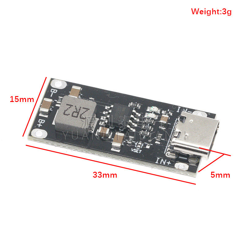 IP2312 Polymer Three-Yuan แบตเตอรี่ลิเธียม Fast Charging Board 3A 5V ถึง 4.2V 4.35V ประเภท C