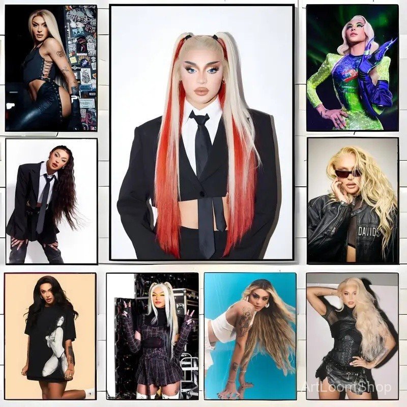 BR4U นักร้อง P-Pabllo Vittar โปสเตอร์ Self-กาว Art กันน้ํากระดาษสติกเกอร์กาแฟ House Bar Room Wall De
