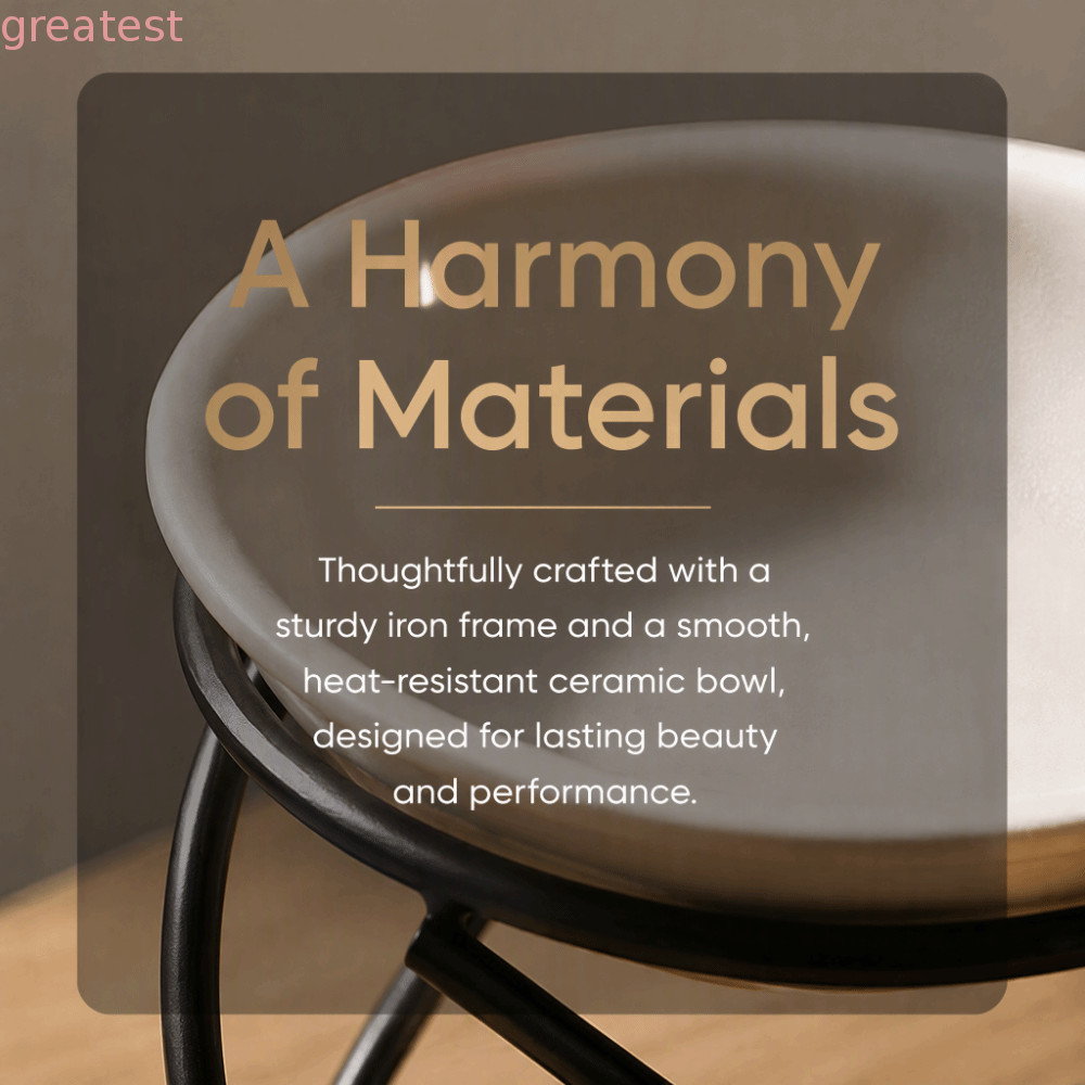 GREATMY Wax Melt อุ่น, โลหะ 3.94x3.86in Essential Oil Burner, ตกแต่ง Fast Thermal Conduction สไตล์อุ