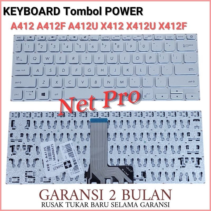 Asus VivoBook 14 X412 X412F X412FA X412FL X412FJ X412U แป้นพิมพ์เงิน -NPRO