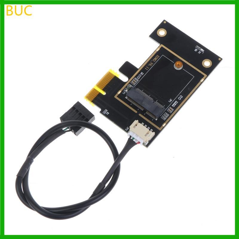 BUC Wifi การ์ด PCI-E 1X สําหรับ M 2 NGFF เดสก์ท็อป WI-FI อะแดปเตอร์สําหรับ AX200 9260AC 8260AC 7265A