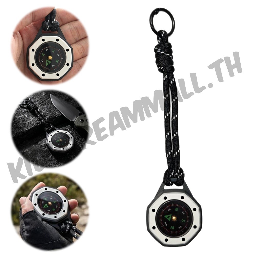 Lensatic Sighting Compass ความแม่นยําสูง EDC Professional Compasses พร้อมเชือกเส้นเล็ก