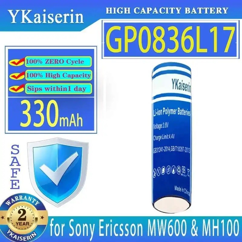GP0836L17 ความจุสูง 330mAh หูฟังไร้สายประสิทธิภาพสูงแบตเตอรี่สําหรับ Sony Ericsson MW600 & MH100 ชุด