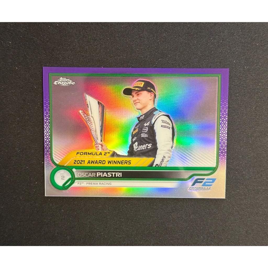 2022 Topps Chrome Topps Chrome Piestri f2 Championship Rookie ส่วนลดสีม่วง ภาพการเลือกที่สวยงาม การ์