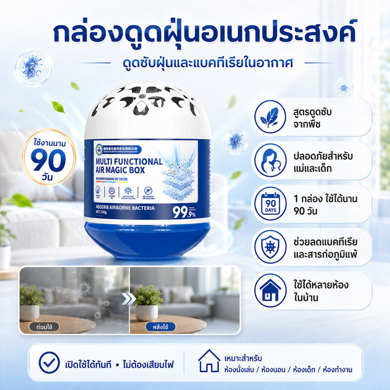 กล่องดูดฝุ่นมหัศจรรย์/เครื่องดูดฝุ่นทำความสะอาดบ้าน/ เครื่องดูดฝุ่นอัตโนมัติเต็มรูปแบบ/การกําจัดฝุ่นอากาศ