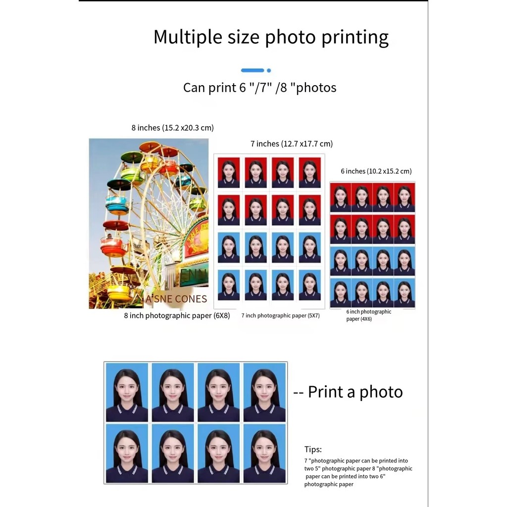 In Stock รับประกันคุณภาพ 4x6/5*7/6*8/นิ้ว Ribbon & Photo Paper Media Set สําหรับ HiTi P520L และ P525