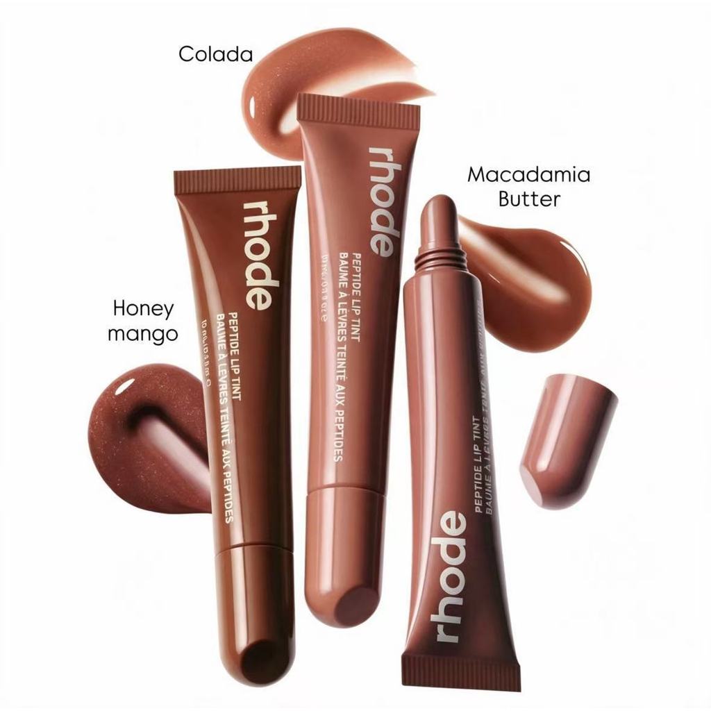 Rhode Peptide Lip Tint ลิปกลอส Macadamia Butter/Cola/Honey Mango Moisturizing Lip Balm Long Lasting 