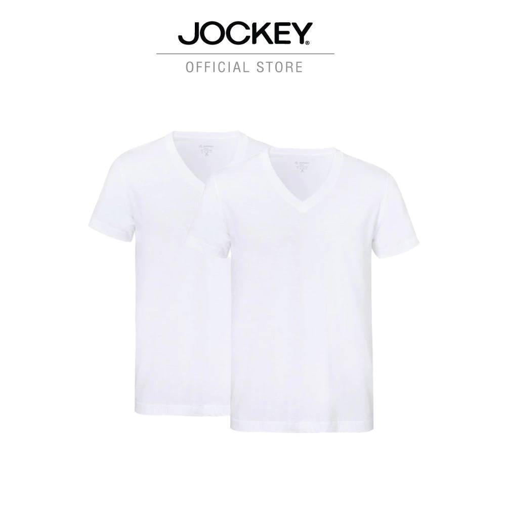 JOCKEY เสื้อยืดคอวี รุ่น KU 1714CS สีขาว (PACK 2 ตัว)