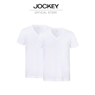 JOCKEY เสื้อยืดคอวี รุ่น KU 1714CS สีขาว (PACK 2 ตัว)