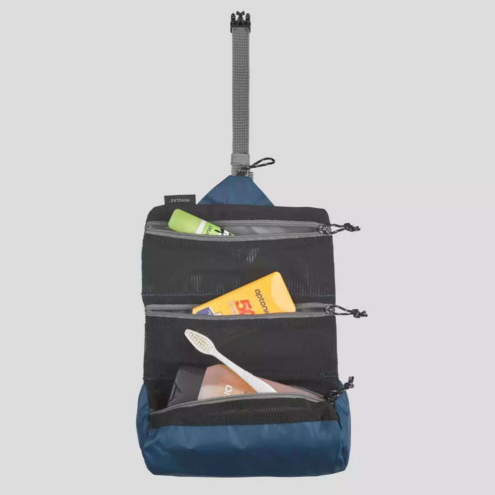 Decathlon Ultra Light And Compact Toiletry Bag กระเป๋าใส่อุปกรณ์อาบน้ำแบบพับได้น้ำหนักเบาเป็นพิเศษสำหรับเทรคกิ้ง - Blue thumbnail 5