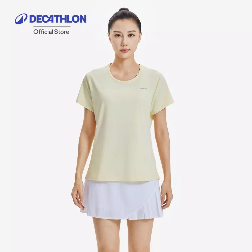 Decathlon Kiprun Run 500 Dry Women'S Breathable Running T-Shirt เสื้อยืดผู้หญิงใส่วิ่ง - Yellow