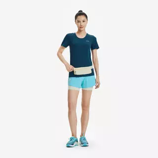 Decathlon Running Belt With 2-Compartment Pockets กระเป๋าคาดเอววิ่ง Kiprun ใส่สมาร์ทโฟนได้ รุ่น Basic 2 - Yellow