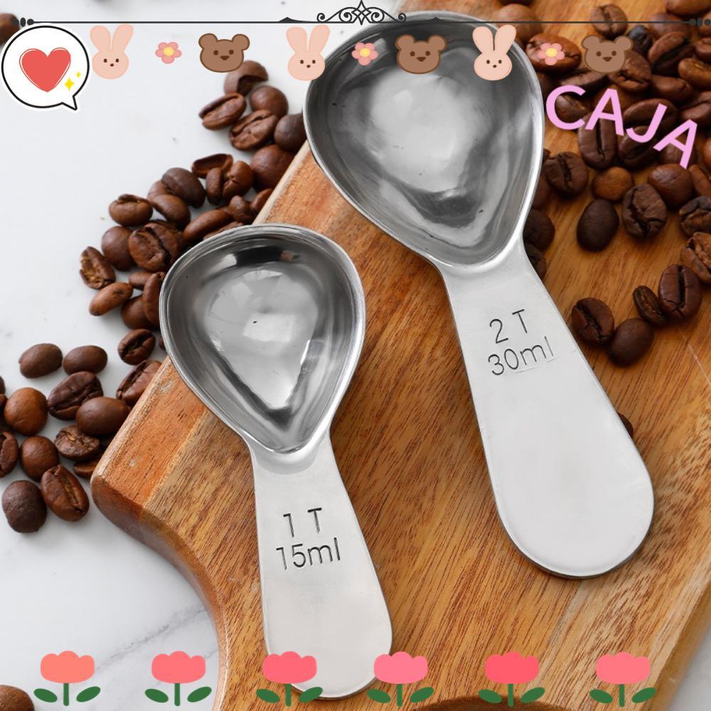 CAJA1 ที่ตักกาแฟ, 15/30ml สแตนเลสสตีลกาแฟ Bean ช้อนตวง,ทนทาน 1 Tbsp หรือ 2 Tbsp Ergonomic Tablespoon