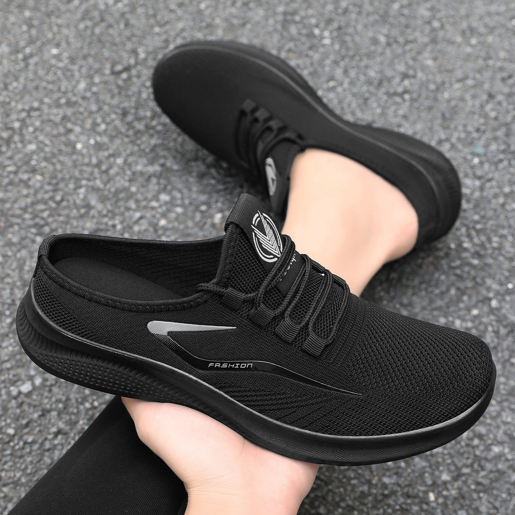 เดินพนักงานออฟฟิศ All-Match Handy เครื่องมือตาข่ายบินทอเท้าสายรัดกว้าง Lace-Free Streamlined Outsole Anti-