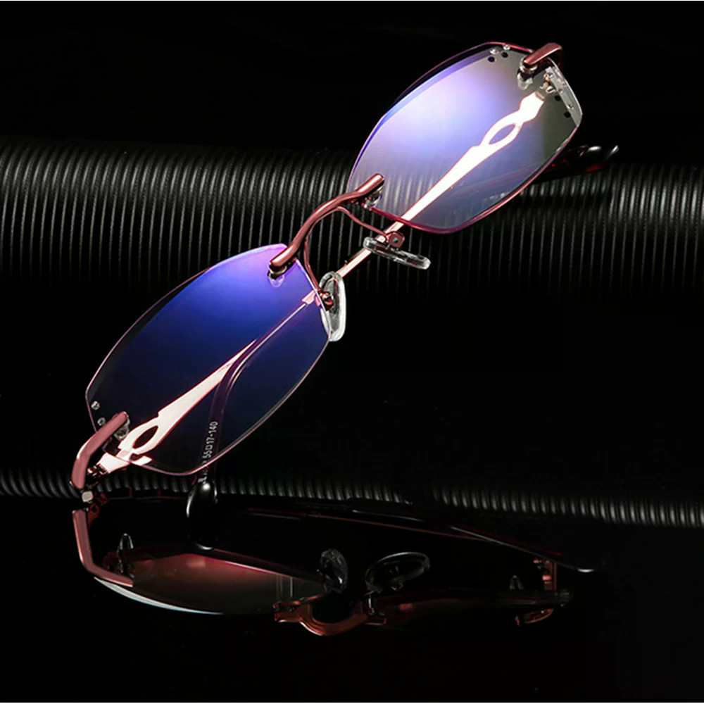 Clara Vida Titanium Frame Ultra Light Rimless Frame Diamond Cut Luxury แว่นอ่านหนังสือผู้หญิง +0.75 