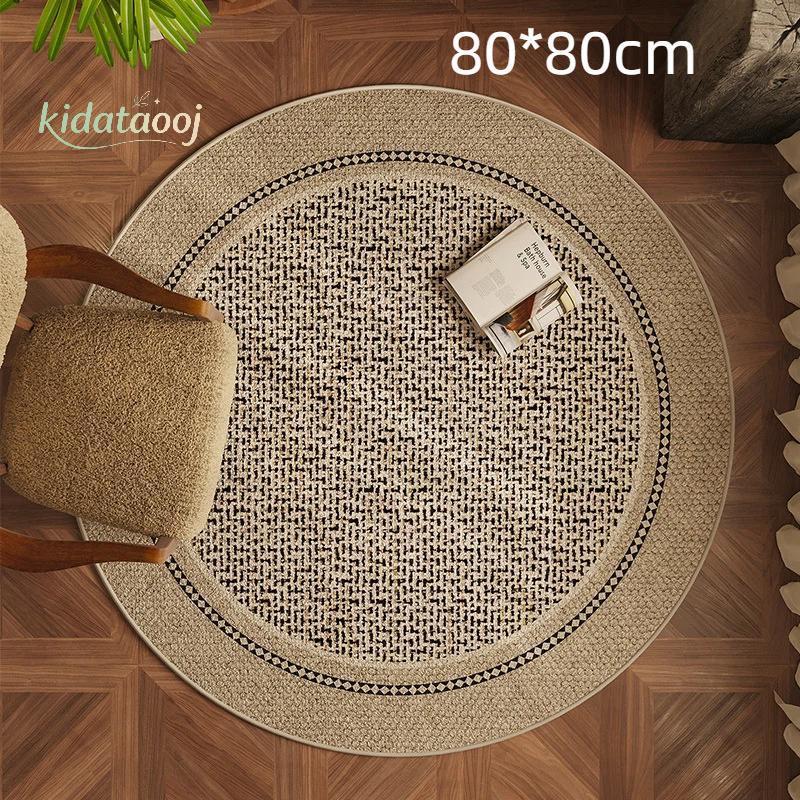 [KIDA] Round Neutral Tone Non-Slip Soft Rug Modern Decor Mat สําหรับห้องนั่งเล่นห้องนอนข้างเตียงโต๊ะ