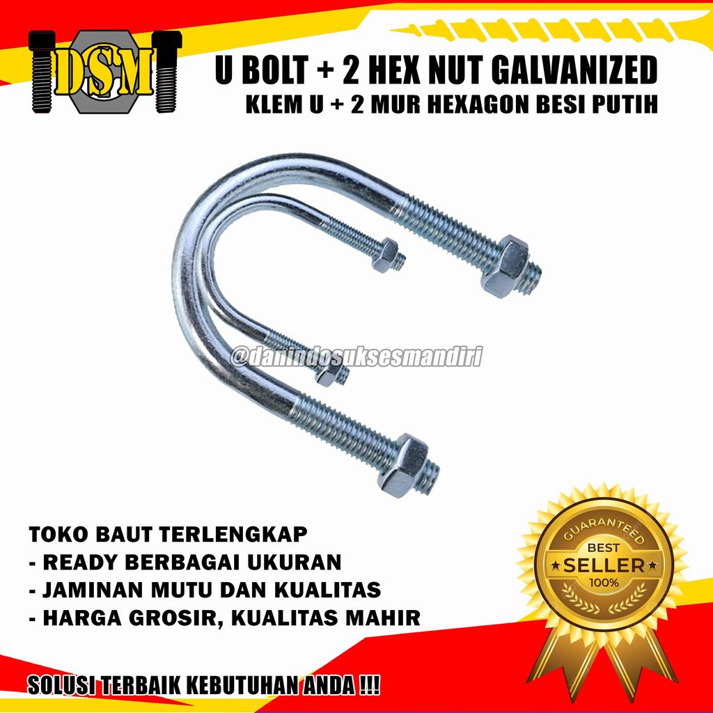 U Bolt 5/16 "ชุบสังกะสี / U Clamp M8 สังกะสี / U แขวน CLAMP U 2 INCH เหล็กสีขาว