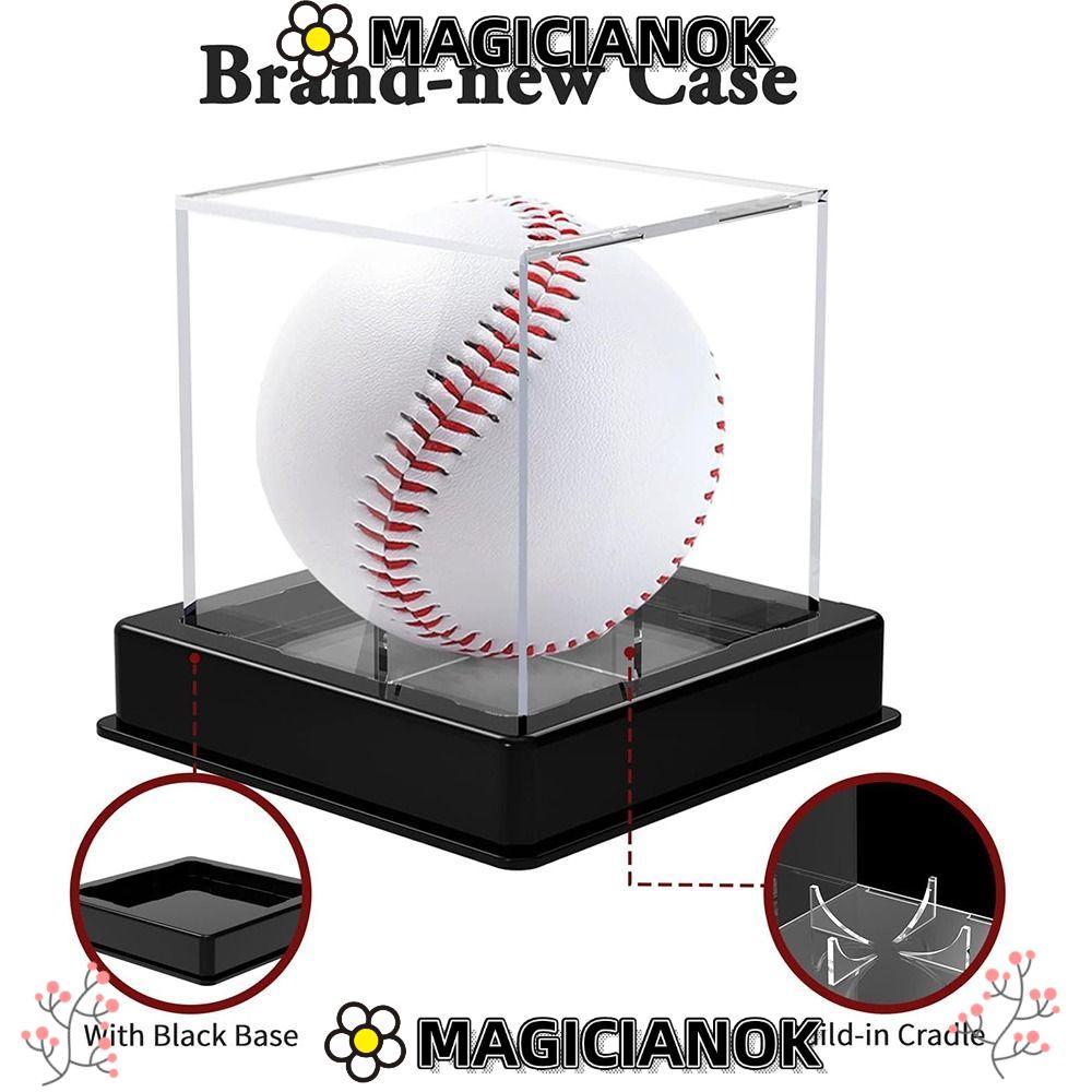 MAGICIANOK Baseball Display, Ball Protector Cube Baseball Holder, ตู้โชว์อะคริลิค UV Protected Baseb