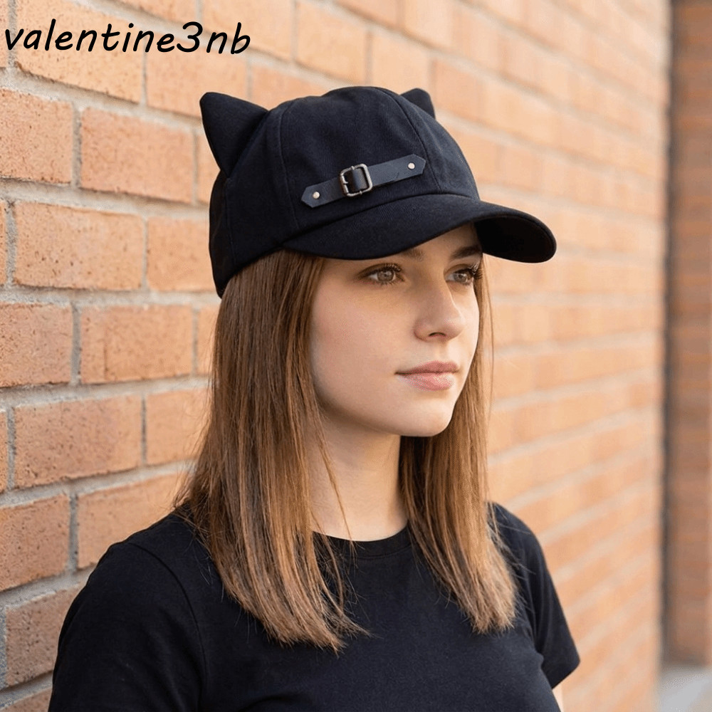 GIZMO Newsboy Cap, Lolita Black Cat Ears Beret, Kawaii Star เบสบอลหมวก Love Heart Buckle หมวกแปดเหลี