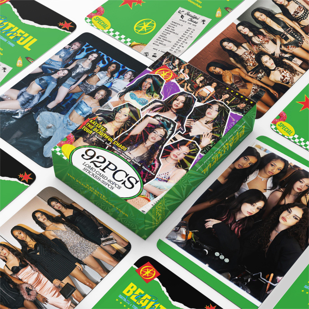 การ์ด 92 ใบ KATSEYE Tour THE BEAUTIFUL CHAOS Photo Card Star Sticker LOMO Card