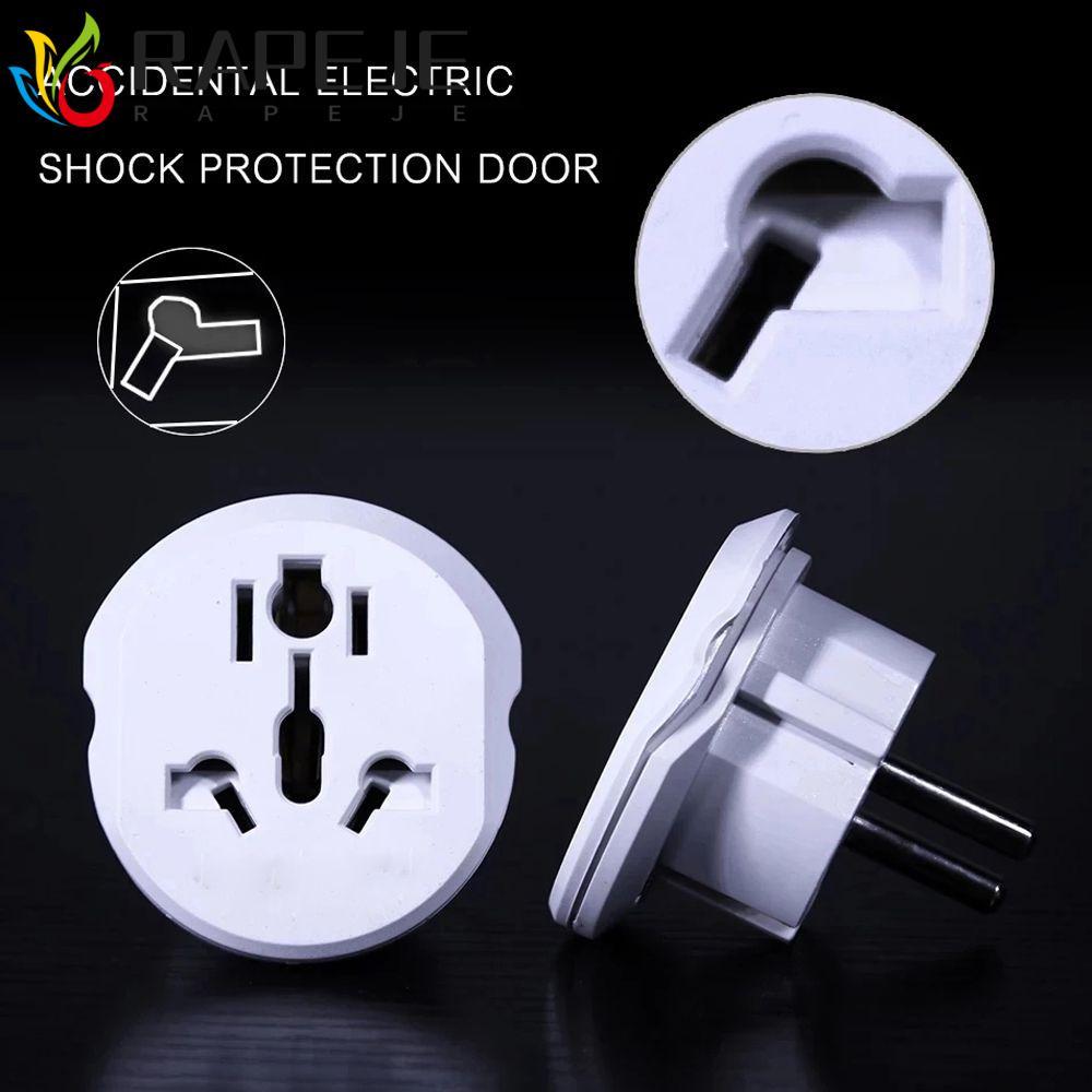RAPEJE ปลั๊กไฟอะแดปเตอร์ Travel Adapter ปลั๊กไฟ 2 รอบ Pin Socket 16A 250V Universal คุณภาพสูง AU UK 