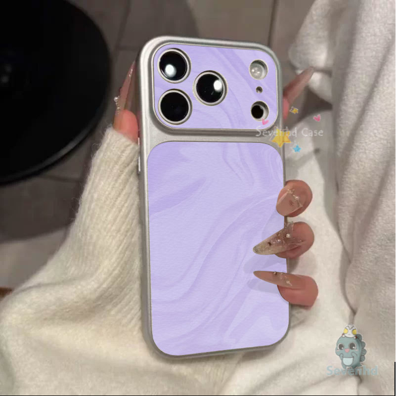 สําหรับ iPone 17 16 15 14 13 12 11 Pro Max X Xs Xr Max Pastel Marble Wave ลิ้นจี่-เนื้อเคสโทรศัพท์