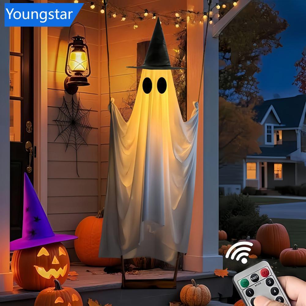 FYY 2.4 M/1.53 M ขนาดใหญ่แกว่ง Ghost ตกแต่งฮาโลวีน Light-Up เรืองแสงแขวน Ghost เครื่องประดับน่ารักกล