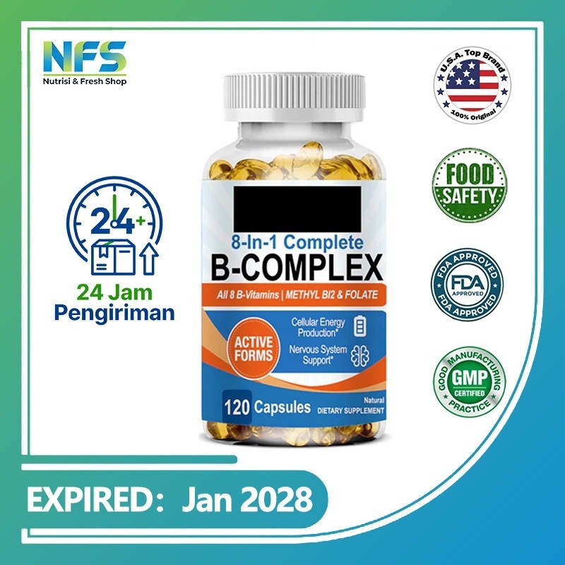 Vitamin B Complex 8‑in‑1 Capsule แคปซูลวิตามินบีคอมเพล็กซ์ 8‑in‑1 ส่งเสริมการเผาผลาญ พลังงาน ระบบประสาท และภูมิคุ้มกัน