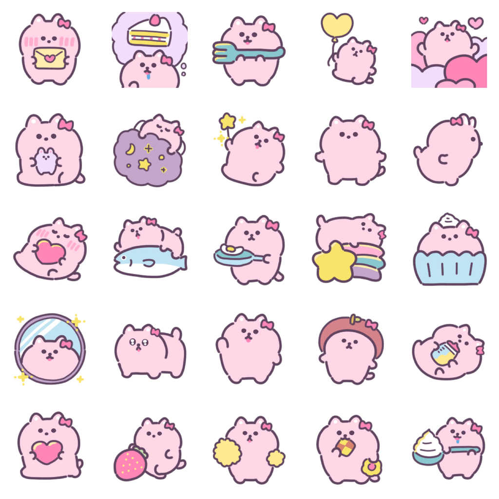 L414 Dynamic Moving Cat Emoji Soft Cute line Emoji Pack gif Dynamic Drawing No Pull Material png