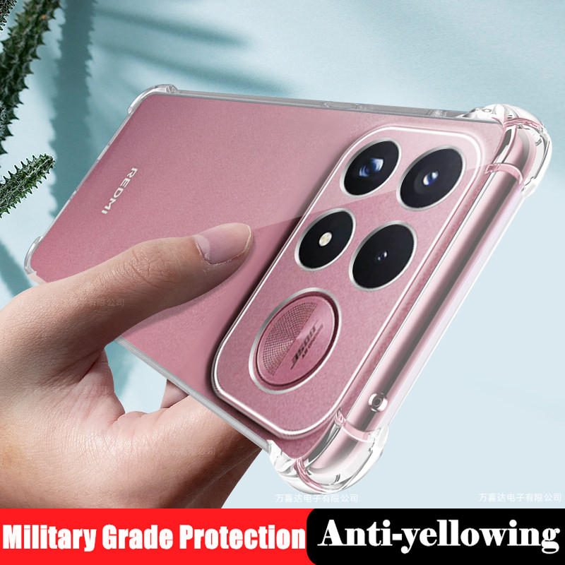 สําหรับ Xiaomi Redmi K100 Pro K100pro Max ยืดหยุ่นซิลิโคนเหลวใส Anti-Yellowing ปกหลัง 4 มุมป้องกันกรณีเยลลี่