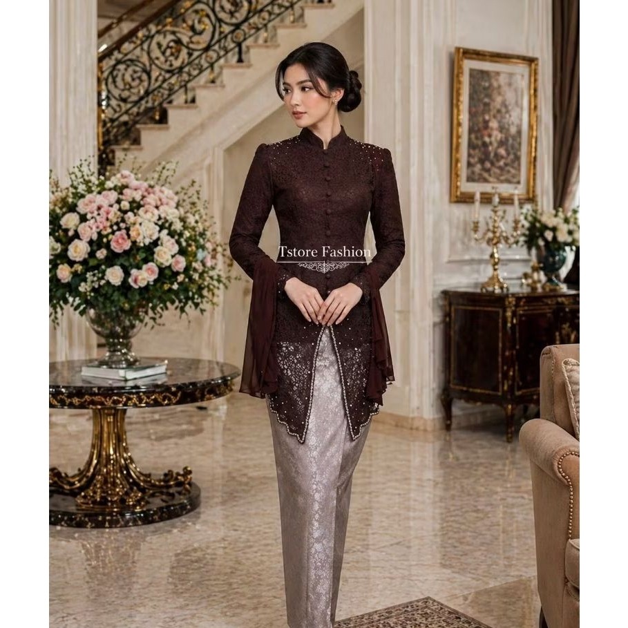 Lesti ผ้าลาย kebaya / kebaya งานแต่งงาน / kebaya รับปริญญา / kebaya / kebaya สมัยใหม่ / kebaya ของผู