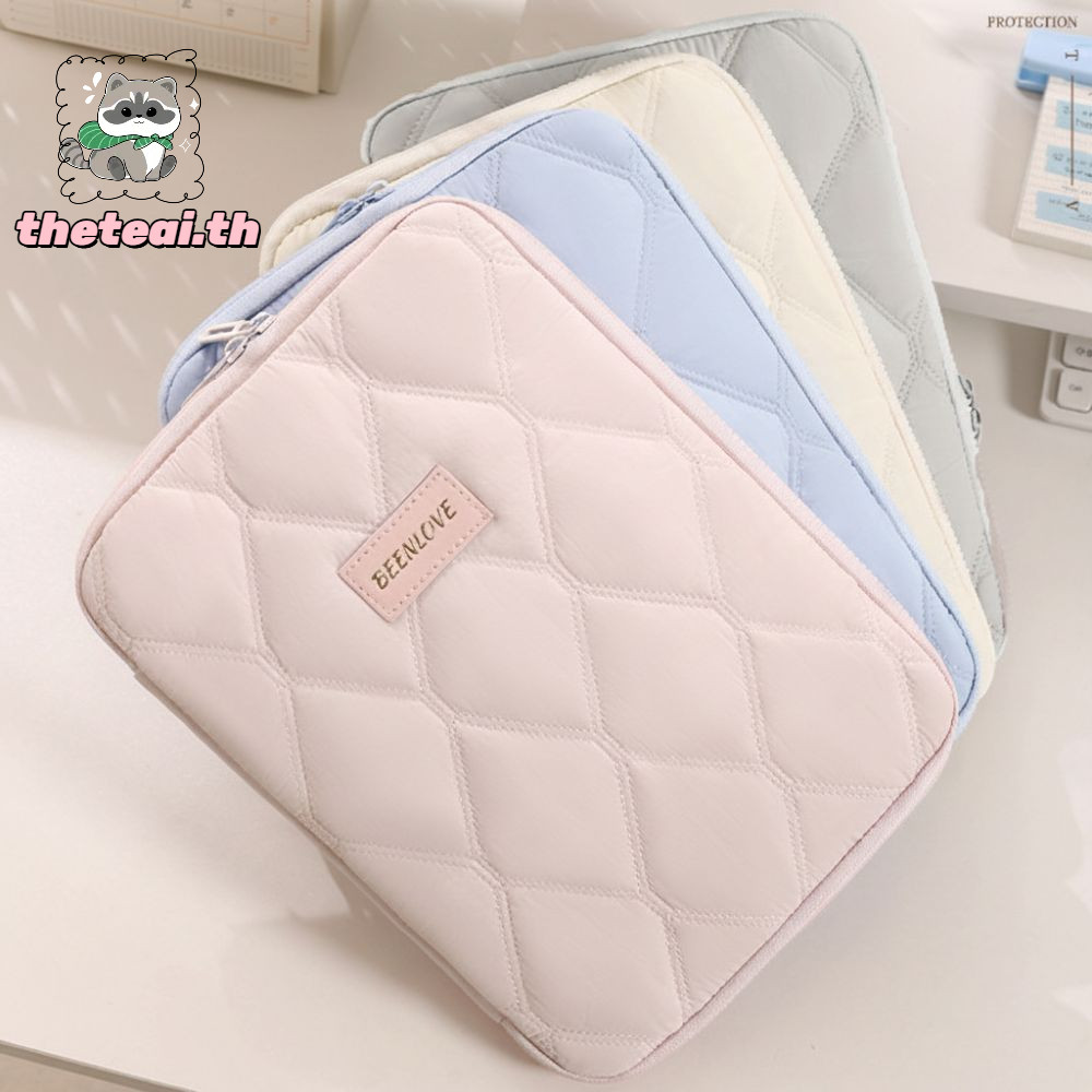 THETEAI Laptop Sleeve, Puffy 11 Inch Tablet Carrying, Simple Quilted Splash-proof Lightweight Tablet