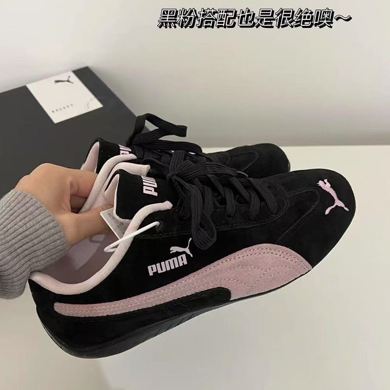 P PM Racing รองเท้า Rose Park Chae หนุ่มผู้ชายผู้หญิงคู่ Retro Low-Top All-Match อินเทรนด์รองเท้าผ้า