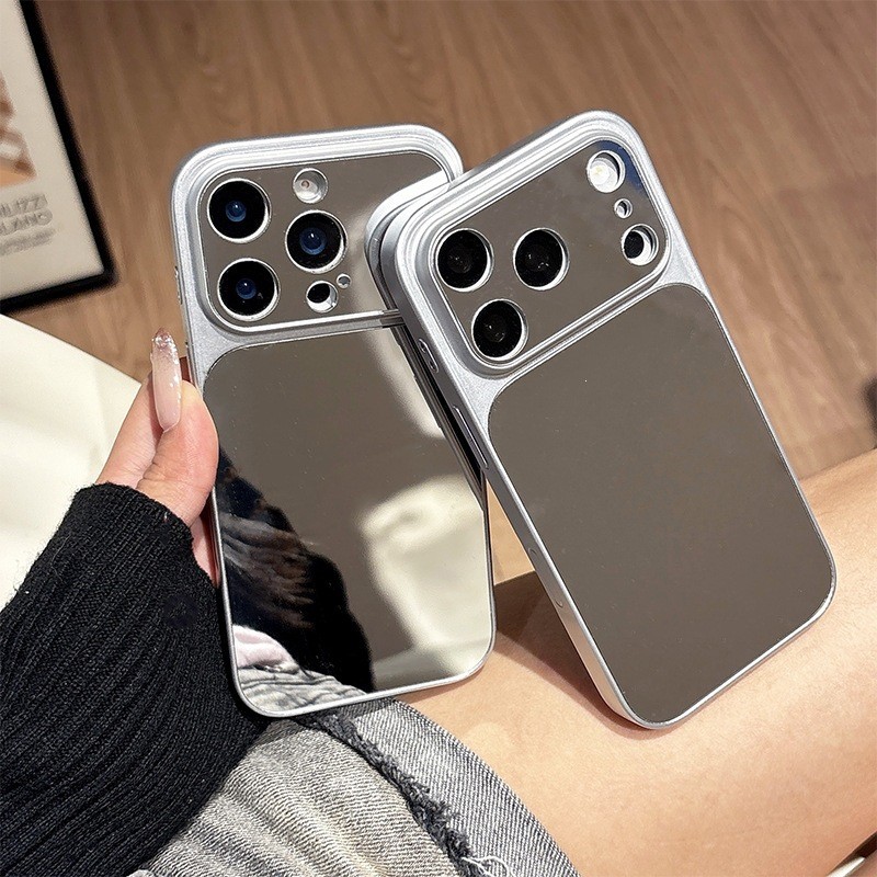 New เคสโทรศัพท์พร้อมกระจกแต่งหน้า For IPhone 17 16 11 Pro MAX 14 เคสไอโฟน 13 12 15 เคสโทรศัพท์ผิวเงากระจก ระดับพรีเมียม