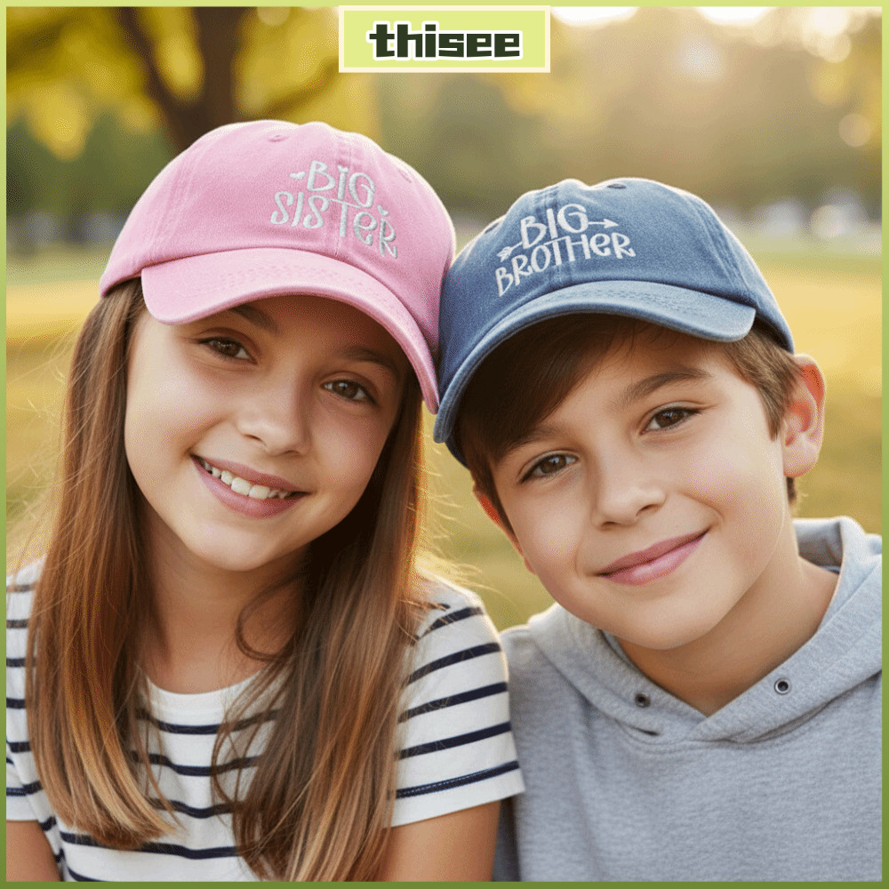 THISEPH Siblings เบสบอลหมวก, Breathable ล้างผ้าฝ้าย Big Sister หมวก, แฟชั่นปรับ Vintage กลางแจ้งครีม