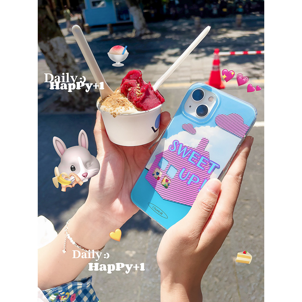 Green Peach Original Pink House Apple 14pro Double Layer Craft Protective Case ins Style 12 Summer C