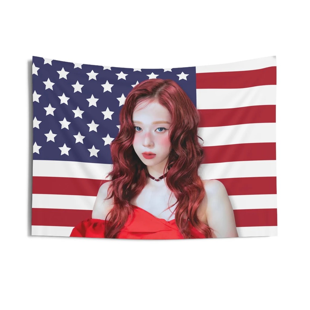 Cross-Border Supply Aespa Winter Redhead Kpop American Flag Flag Flag ของขวัญวันเกิดและคอนเสิร์ตสินค