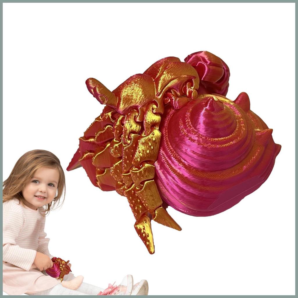 3D พิมพ์ Articulated Hermi Crab Articulated Fidget Sensory ความเครียดบรรเทาของเล่น Articulated Hermi