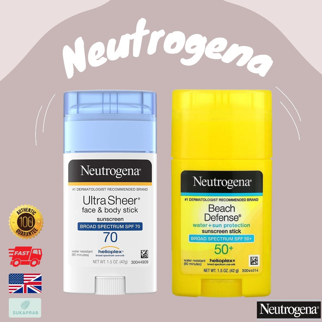 พร้อมส่ง Neutrogena Ultra Sheer Face & Body Stick ครีมกันแดด SPF70 ในรูปแบบแท่ง ครีมกันแดด 42 g Beac