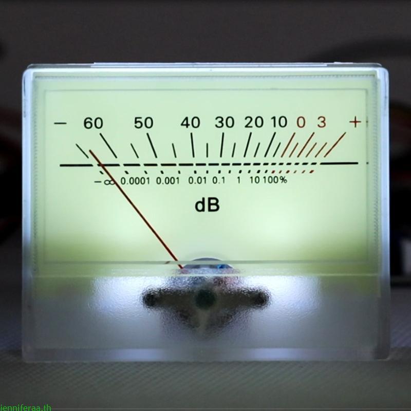 Jenniferaa เพาเวอร์แอมป์ VU Meter พร้อม LED Backlight เครื่องวัดระดับความแม่นยําวัสดุพลาสติกคุณภาพสํ